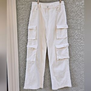 Klesis Cream Baggy Cargo Jeans